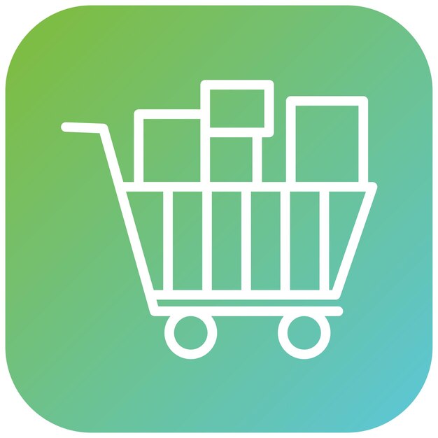 Diseño vectorial Estilo del icono del carrito de envío