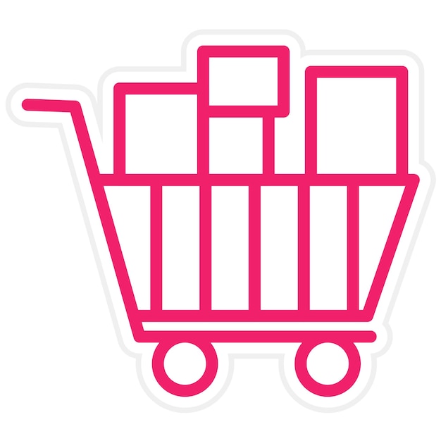 Diseño vectorial Estilo del icono del carrito de envío