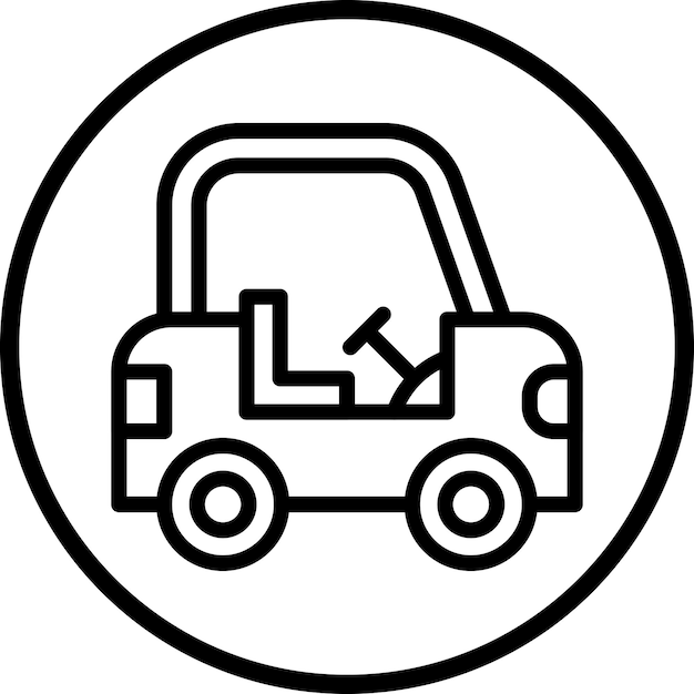 Diseño vectorial del estilo del icono del carrito de golf
