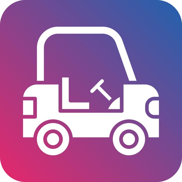 Diseño vectorial del estilo del icono del carrito de golf