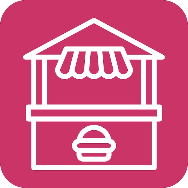 Diseño vectorial del estilo del icono del carrito de hamburguesas