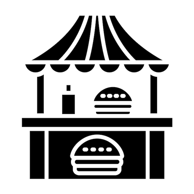 Vector diseño vectorial del estilo del icono del carrito de hamburguesas