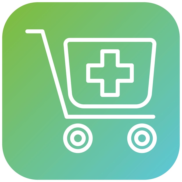 Diseño vectorial Estilo del icono del carrito médico