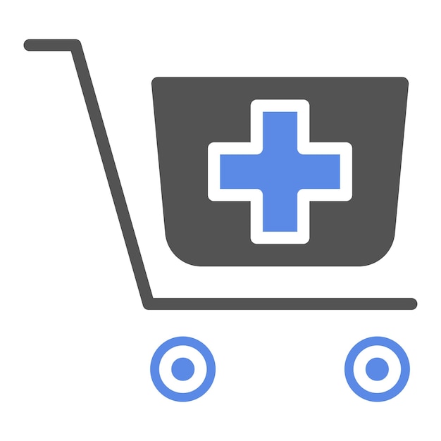 Diseño vectorial Estilo del icono del carrito médico