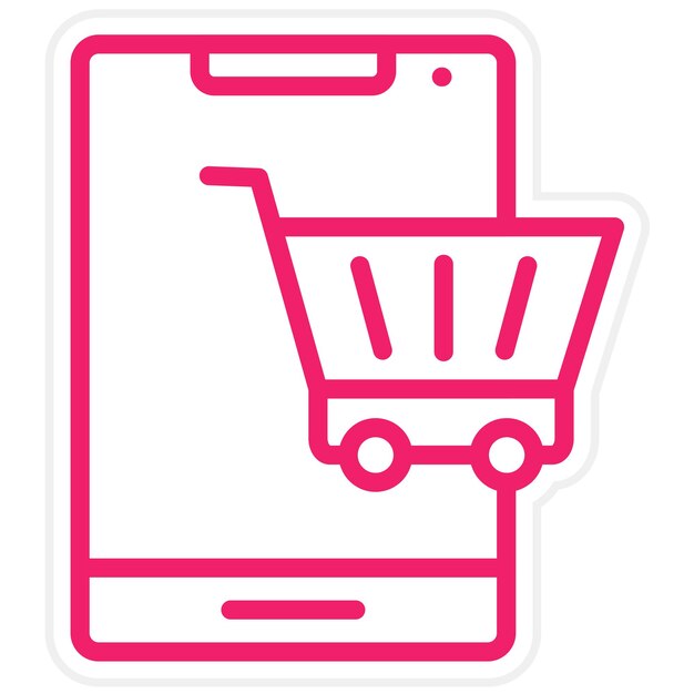 Diseño vectorial Estilo del icono del carrito móvil