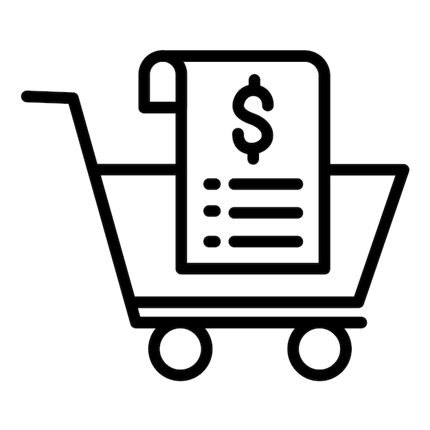 Diseño vectorial Estilo del icono del carrito de pago