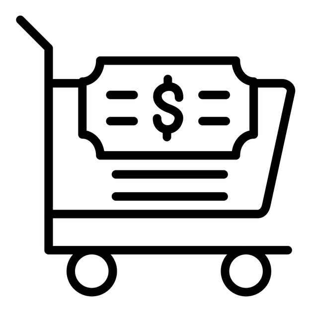 Diseño vectorial Estilo del icono del carrito de pago