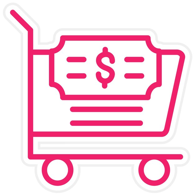 Diseño vectorial Estilo del icono del carrito de pago