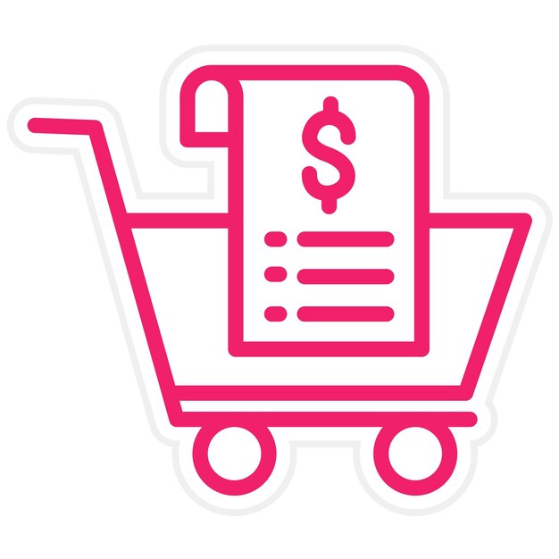 Diseño vectorial Estilo del icono del carrito de pago