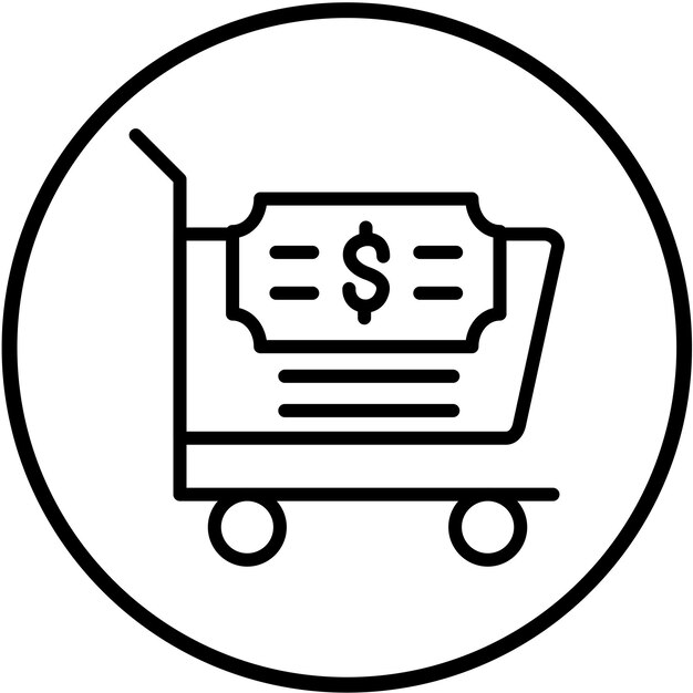 Diseño vectorial Estilo del icono del carrito de pago