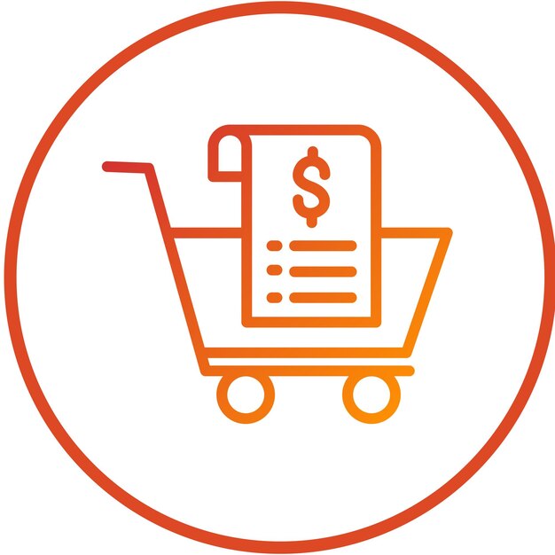Diseño vectorial Estilo del icono del carrito de pago