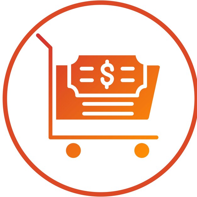 Diseño vectorial Estilo del icono del carrito de pago