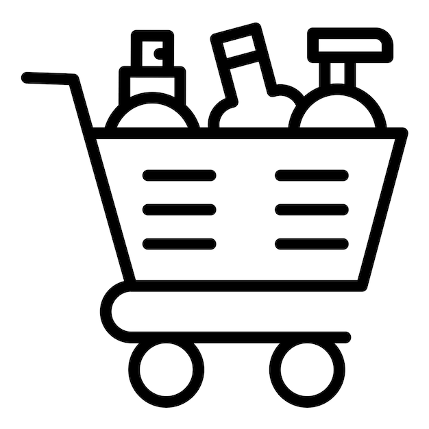 Diseño vectorial Estilo del icono del carrito del producto
