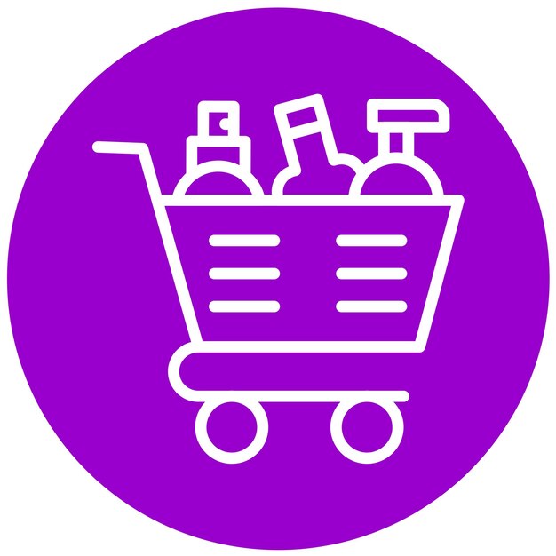 Diseño vectorial Estilo del icono del carrito del producto