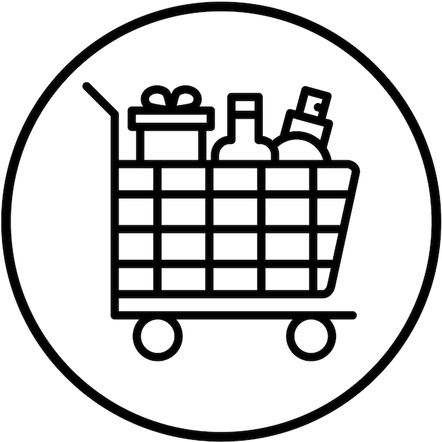 Vector diseño vectorial estilo del icono del carrito de productos