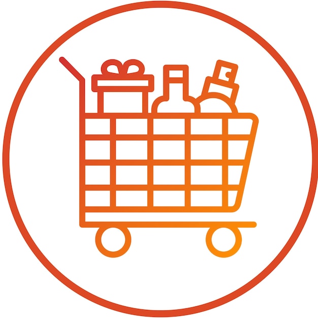 Diseño vectorial Estilo del icono del carrito de productos