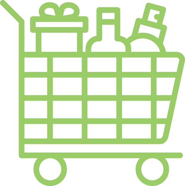 Diseño vectorial Estilo del icono del carrito de productos