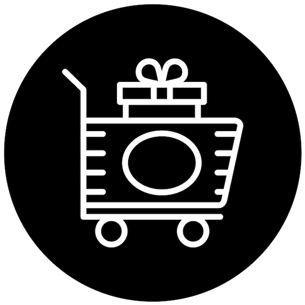 Diseño vectorial del estilo del icono del carrito de regalos