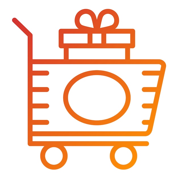 Diseño vectorial del estilo del icono del carrito de regalos