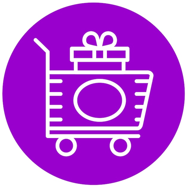 Diseño vectorial del estilo del icono del carrito de regalos