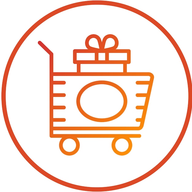 Diseño vectorial del estilo del icono del carrito de regalos