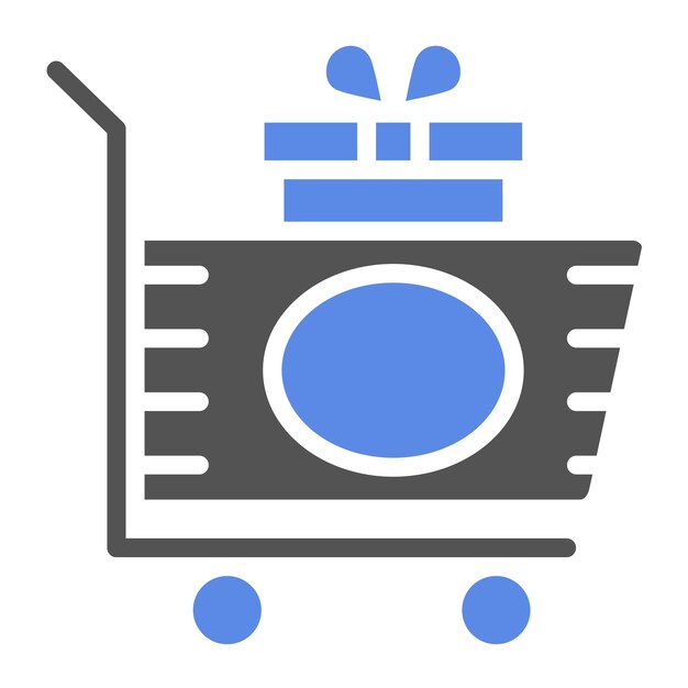 Diseño vectorial del estilo del icono del carrito de regalos