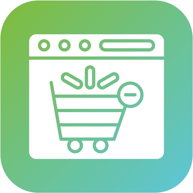 Diseño vectorial Estilo del icono del carrito vacío