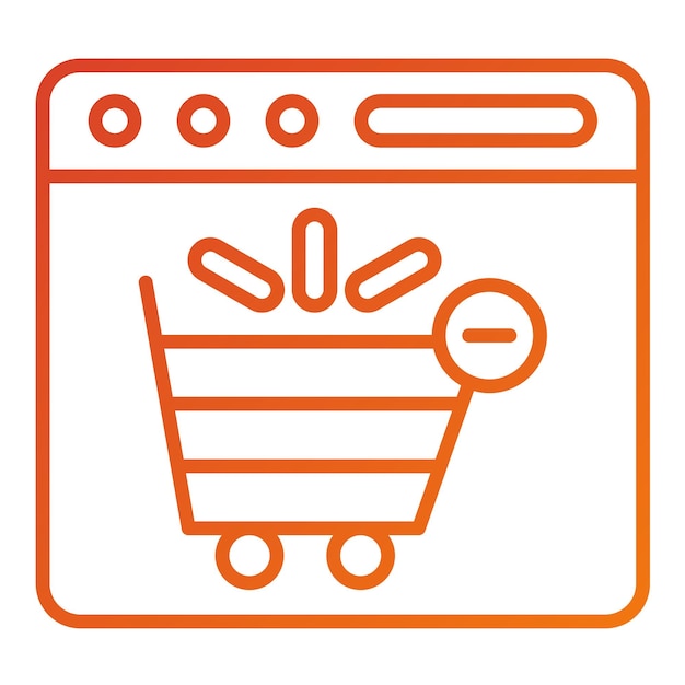 Diseño vectorial Estilo del icono del carrito vacío