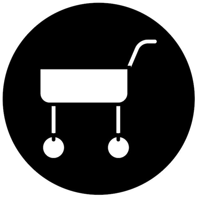Diseño vectorial del estilo del icono del carrito de vinos