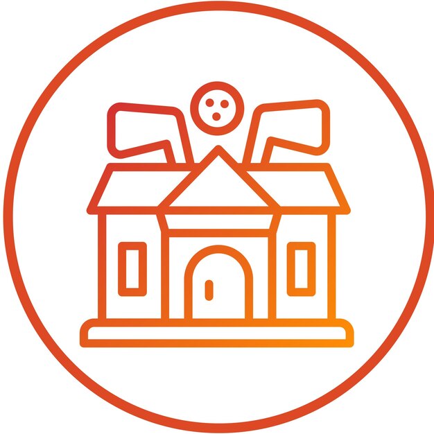 Diseño vectorial de estilo de icono de la casa del club