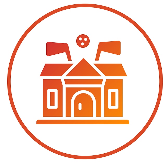Diseño vectorial de estilo de icono de la casa del club