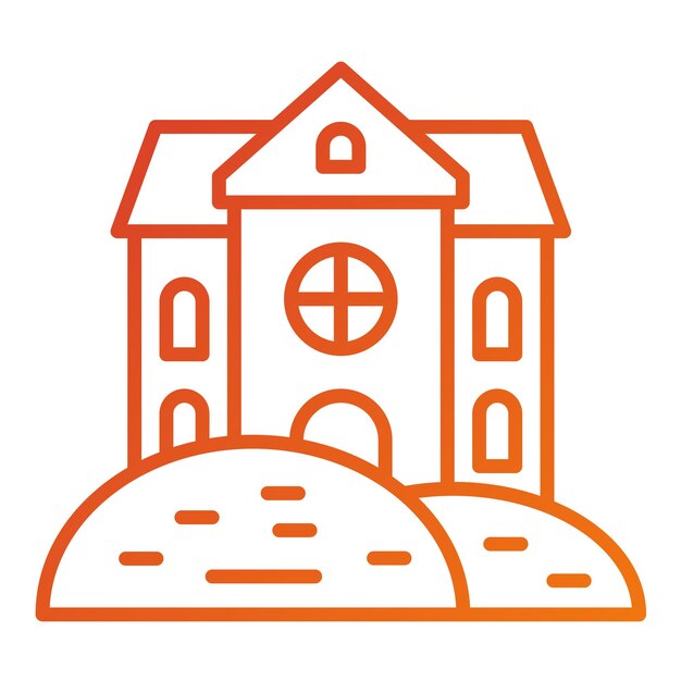 Diseño vectorial Estilo del icono de la Casa del Desierto