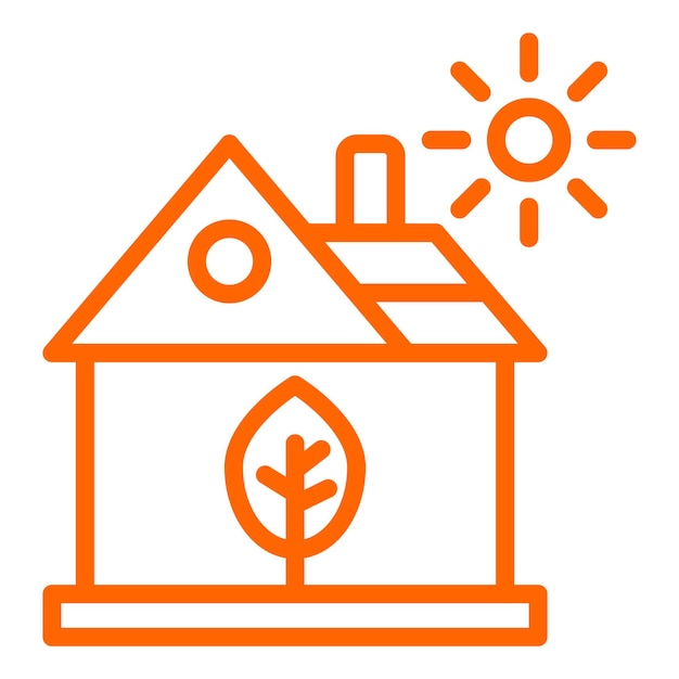 Diseño vectorial Estilo del icono de la casa ecológica