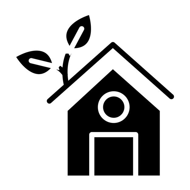 Diseño vectorial Estilo del icono de la casa ecológica