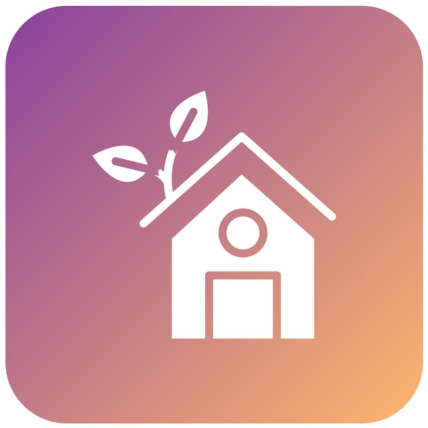 Diseño vectorial Estilo del icono de la casa ecológica