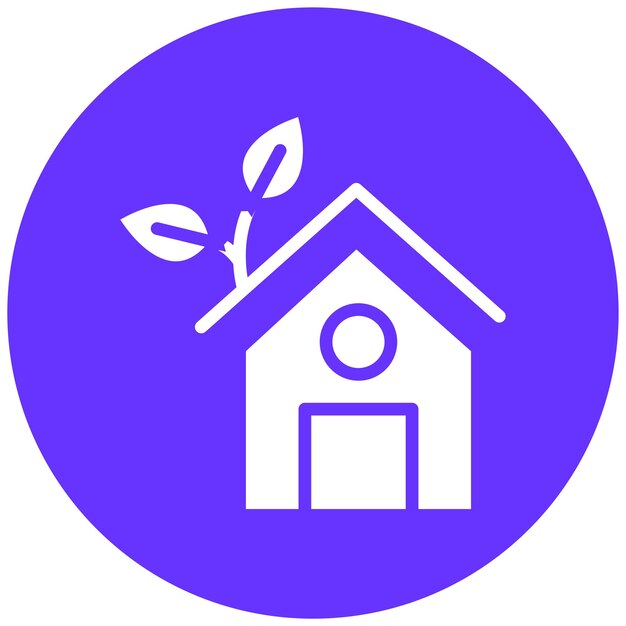 Diseño vectorial Estilo del icono de la casa ecológica