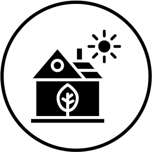 Diseño vectorial Estilo del icono de la casa ecológica