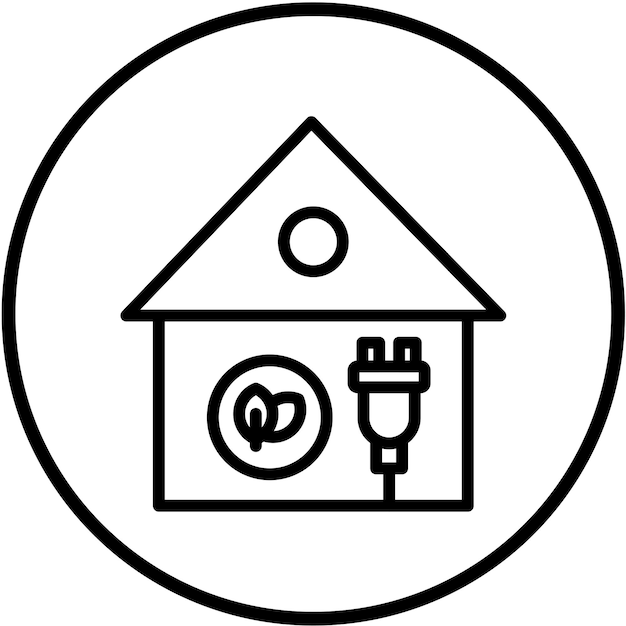 Diseño vectorial Estilo del icono de la casa ecológica
