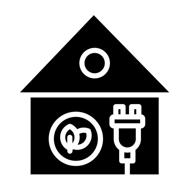 Diseño vectorial Estilo del icono de la casa ecológica