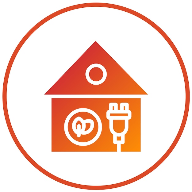 Diseño vectorial Estilo del icono de la casa ecológica