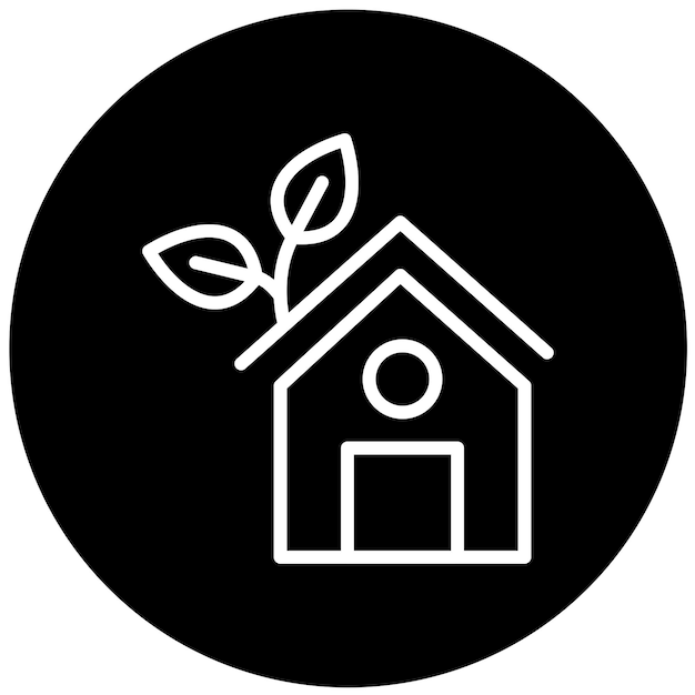 Diseño vectorial Estilo del icono de la casa ecológica