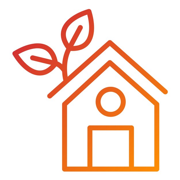 Diseño vectorial Estilo del icono de la casa ecológica