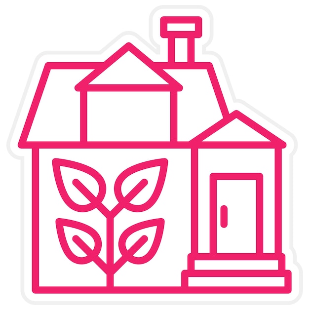 Diseño vectorial Estilo del icono de la casa ecológica