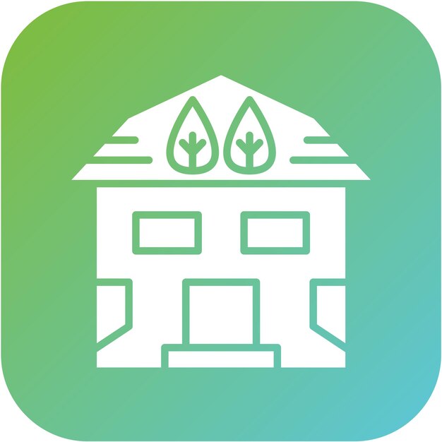 Diseño vectorial Estilo del icono de la casa ecológica
