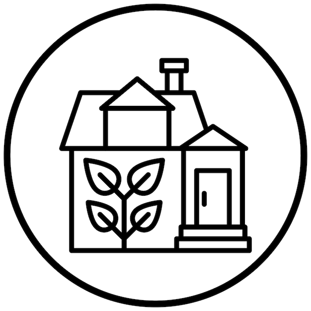 Diseño vectorial Estilo del icono de la casa ecológica