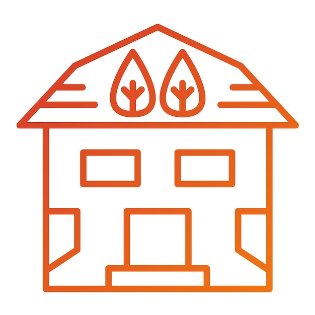 Diseño vectorial Estilo del icono de la casa ecológica