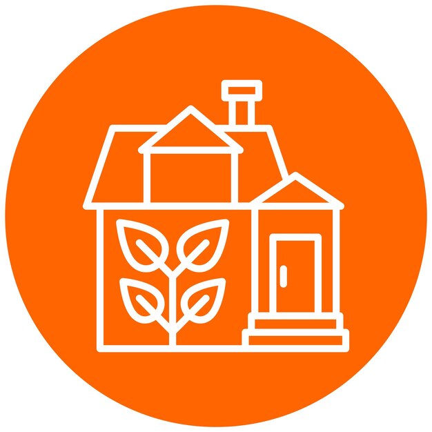 Diseño vectorial Estilo del icono de la casa ecológica