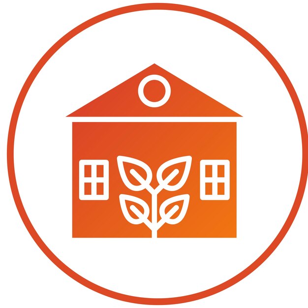 Diseño vectorial Estilo del icono de la casa ecológica
