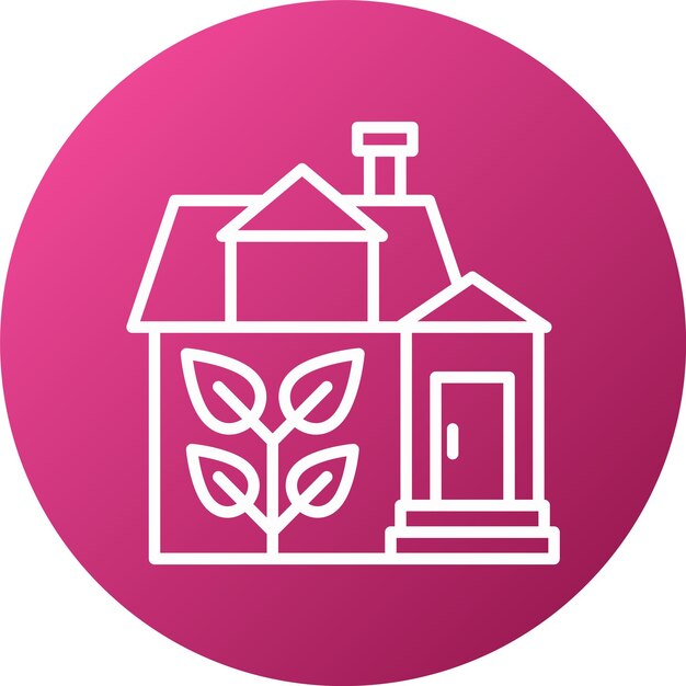 Diseño vectorial Estilo del icono de la casa ecológica