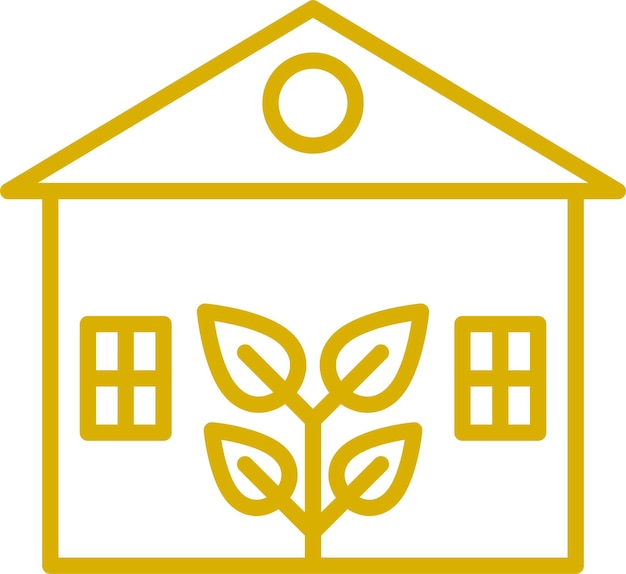 Diseño vectorial Estilo del icono de la casa ecológica